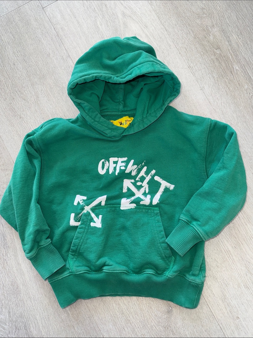 Green Off-White Style Kids Hoodie Sweatshirt